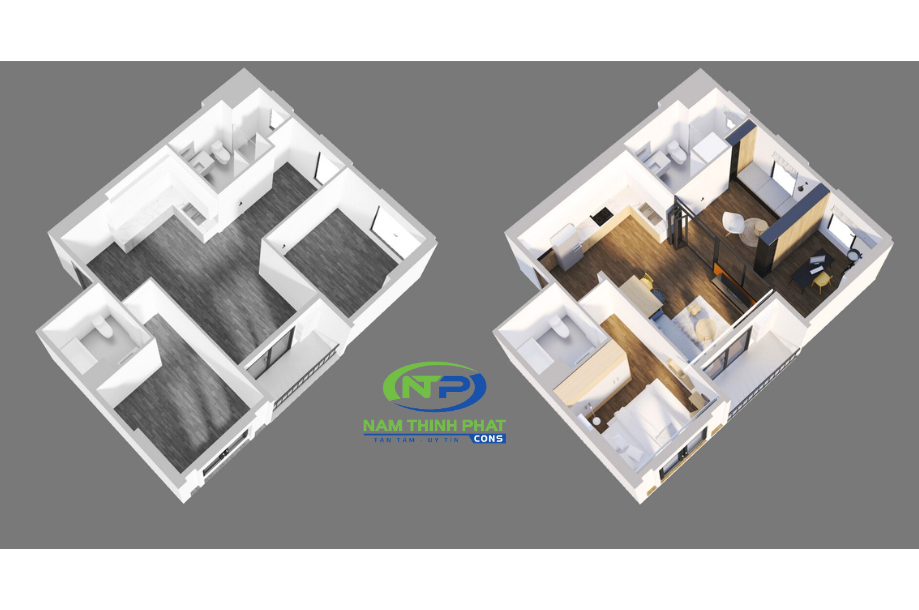 Nam Thịnh Phát Cải Tạo Căn Hộ Chung Cư 79m² Đầy Đủ Nội Thất Với Chi Phí Chưa Đến 300 Triệu Đồng