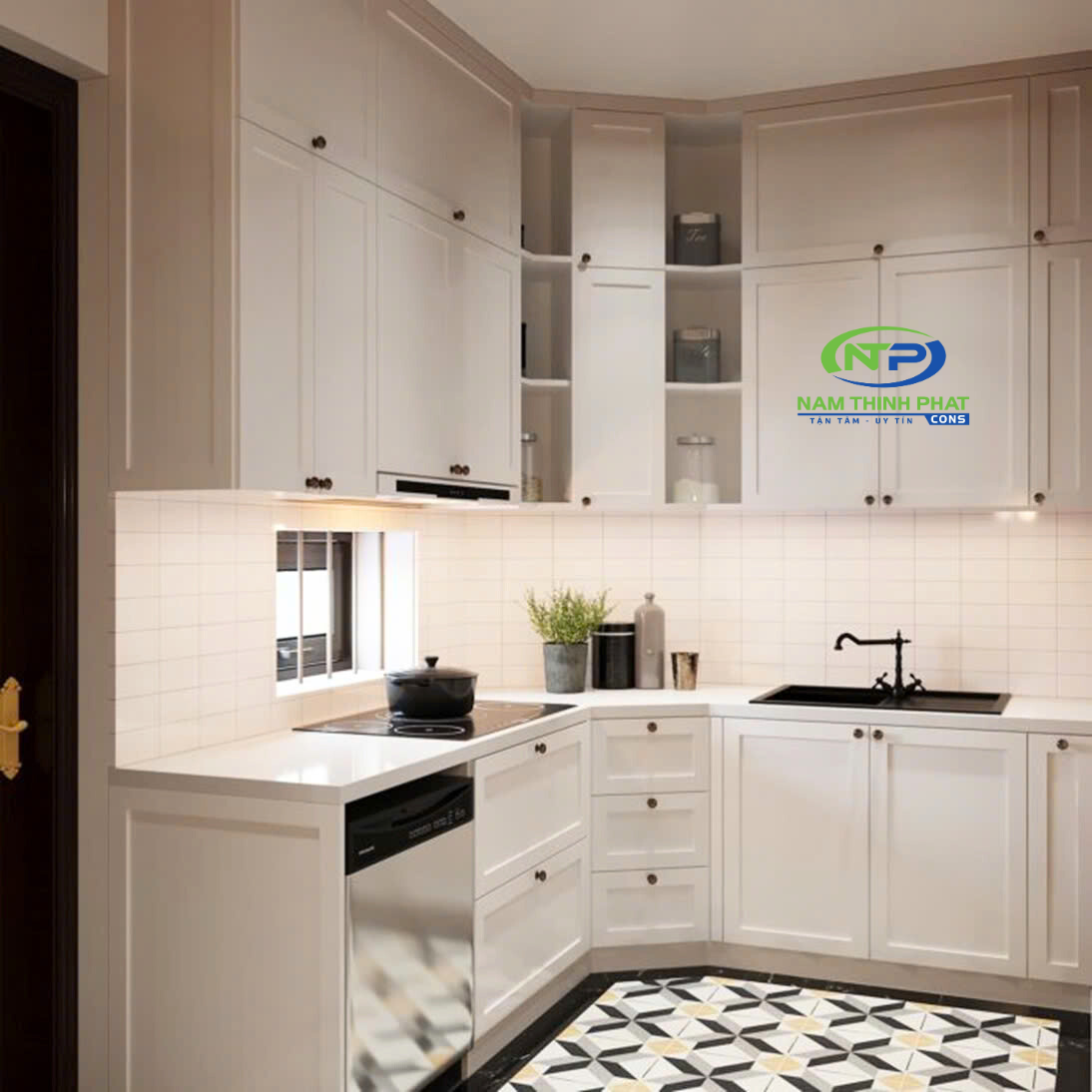 Không gian tủ bếp mang đậm phong cách tân cổ điển sang trọng