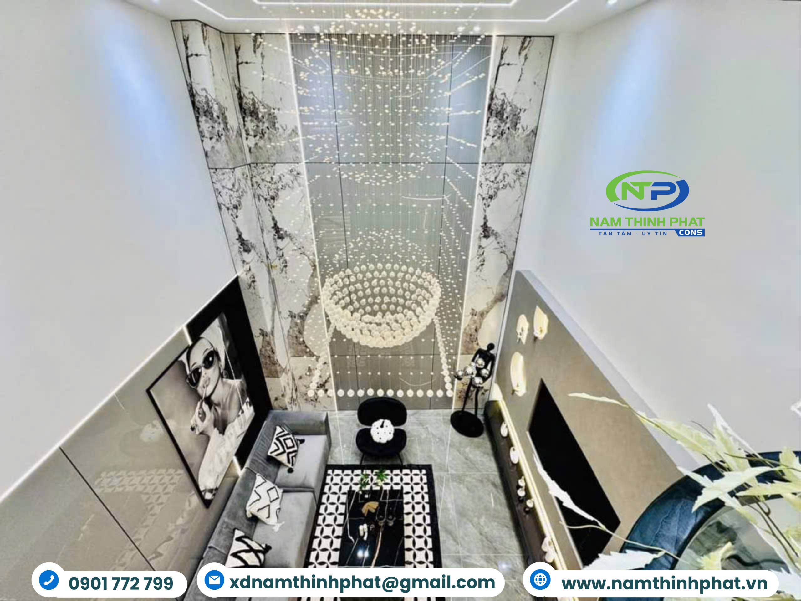 Nam Thịnh Phát Thiết Kế Thi Công Nội Thất Nhà Phố Phong Cách Tối Giản Kết Hợp Phong Cách Địa Trung Hải