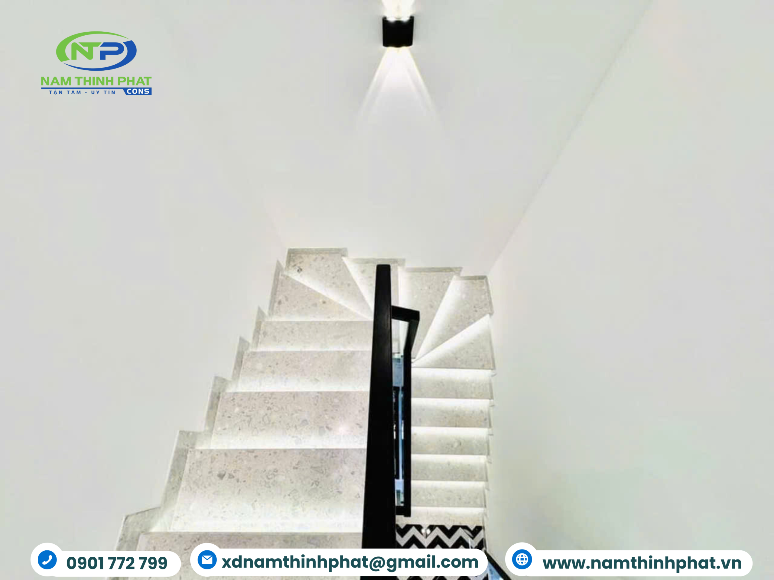 Nam Thịnh Phát Thiết Kế Thi Công Nội Thất Nhà Phố Phong Cách Tối Giản Kết Hợp Phong Cách Địa Trung Hải