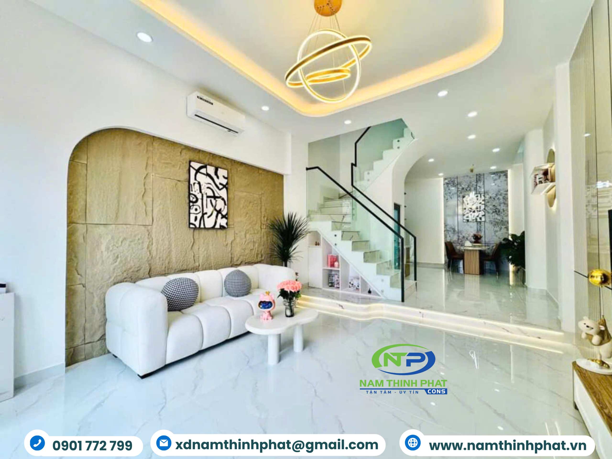 Nam Thịnh Phát Thiết Kế Thị Công Nội Thất Nhà Phố Mang Hơi Thở Phong Cách Địa Trung Hải 