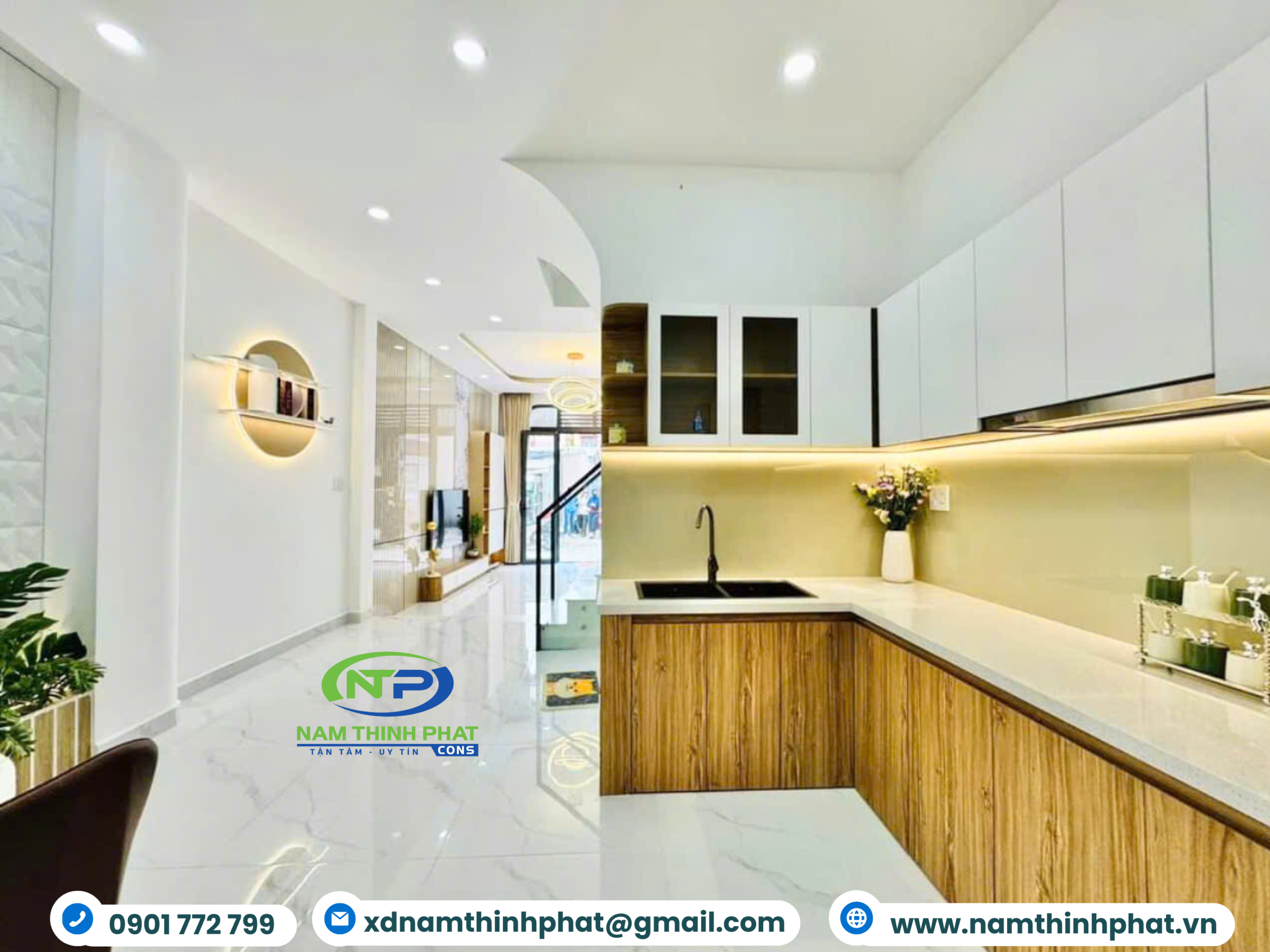 Nam Thịnh Phát Thiết Kế Thị Công Nội Thất Nhà Phố Mang Hơi Thở Phong Cách Địa Trung Hải 