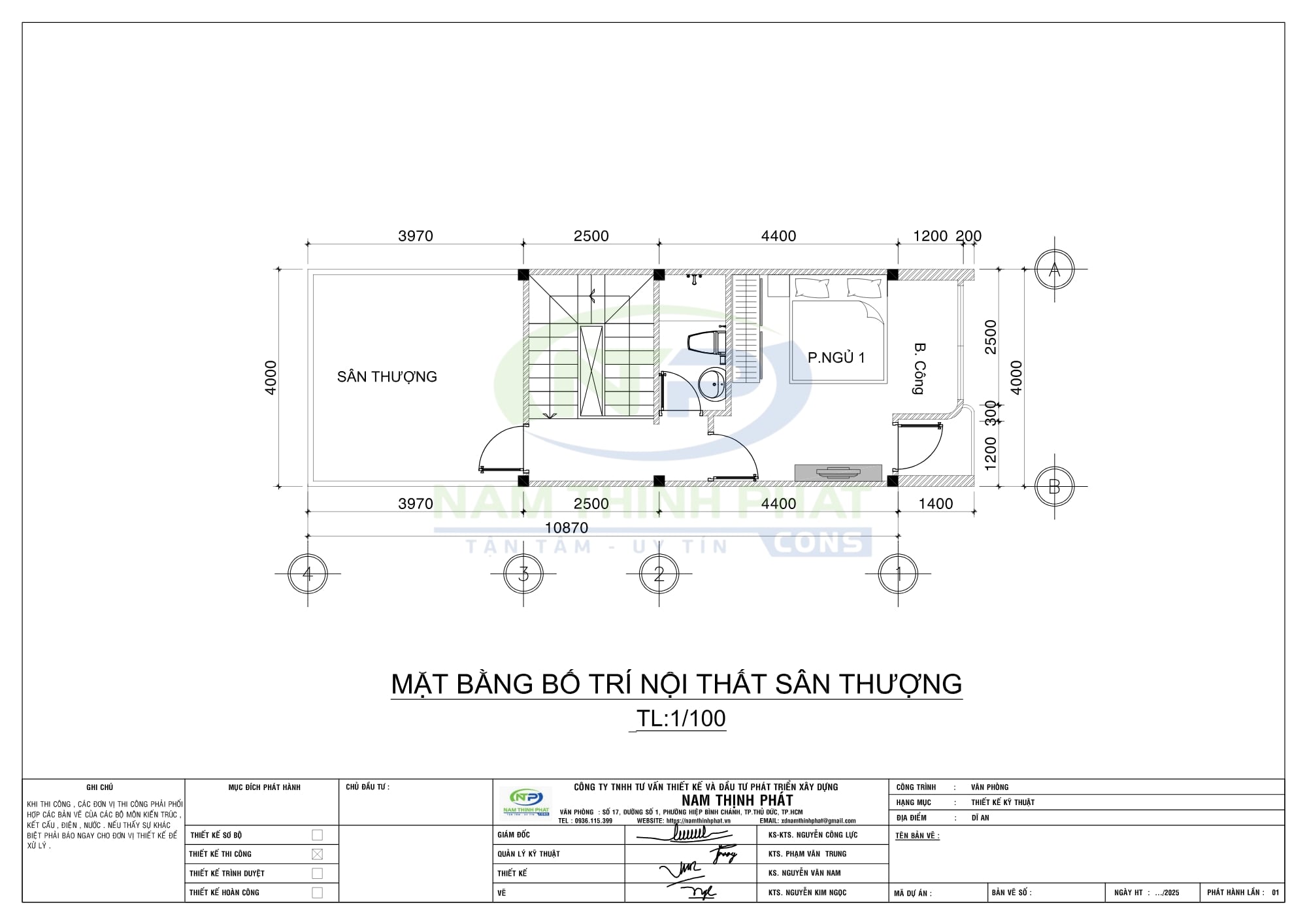thi công trọn gói nhà 1 trệt 2 lầu