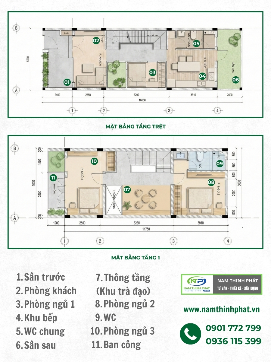 nhà phố 2 tầng tối giản