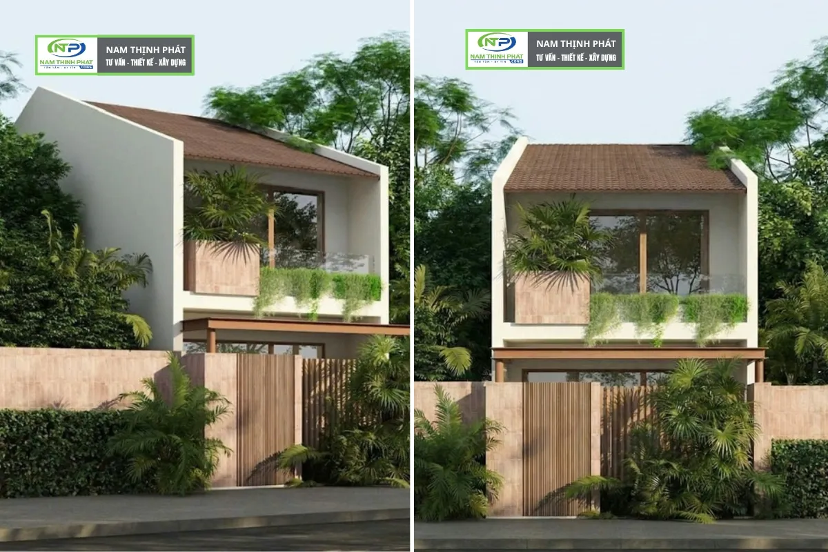 nhà phố 2 tầng tối giản