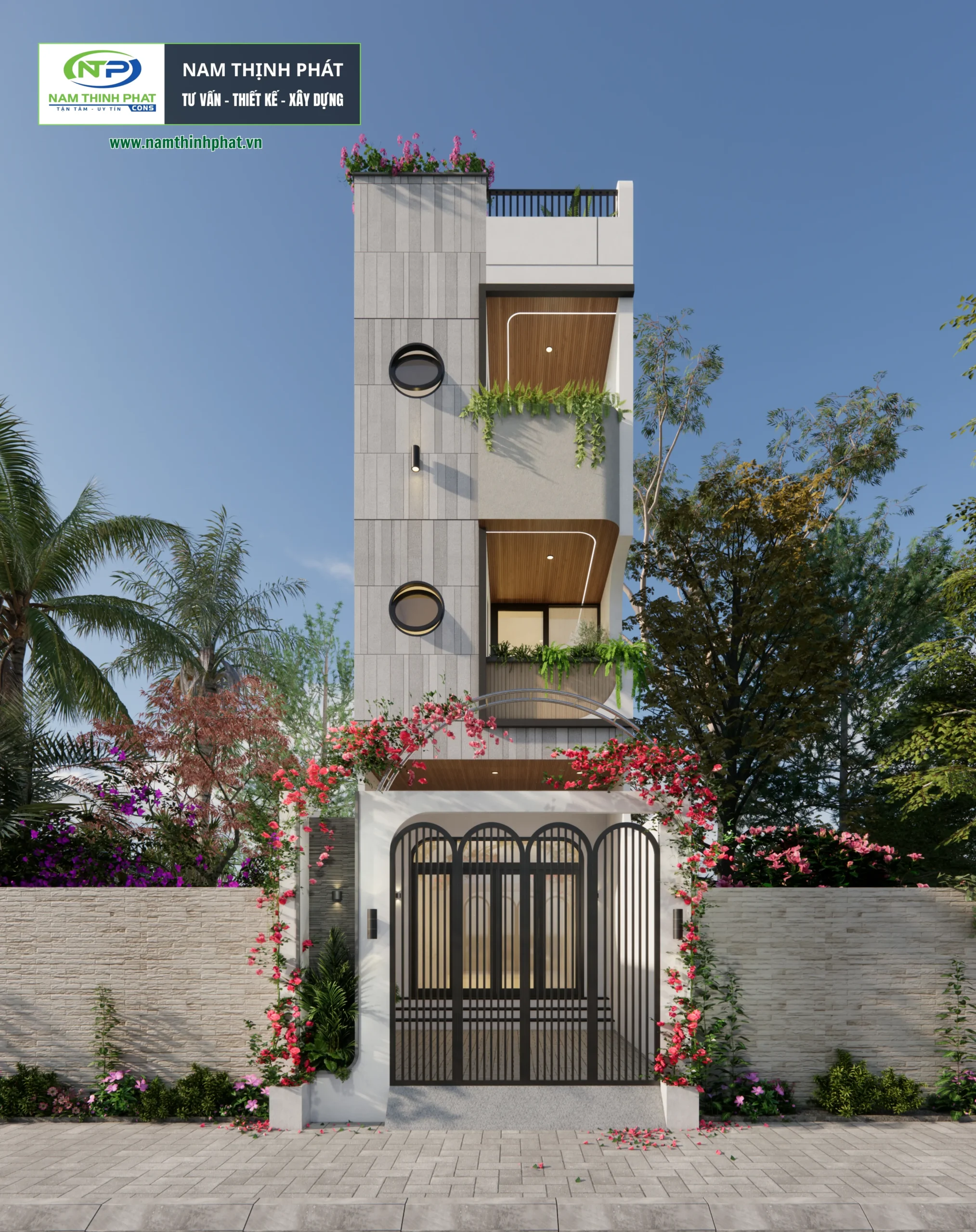 nhà 3 tầng hòa hợp với thiên nhiên